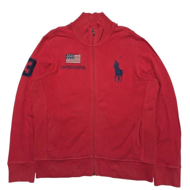 [LL] 폴로 랄프로렌 빅포니 USA 성조기 피케 집업 자켓