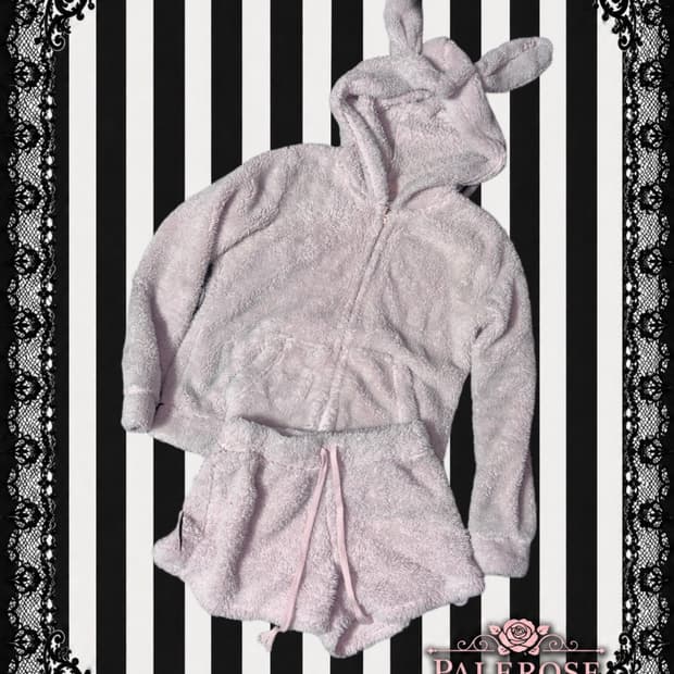 Pink Rabbit Hoodie Set