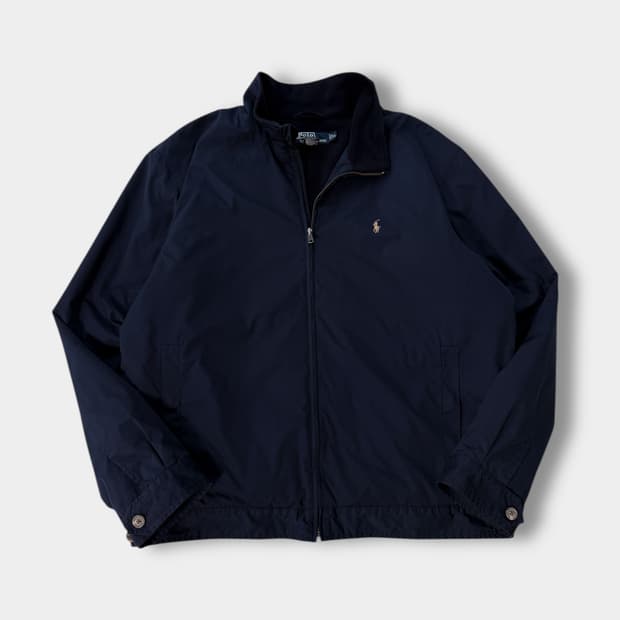 폴로 랄프로렌 00‘s 오버핏 딥네이비 폴리쉘 풀집업 봄버 점퍼