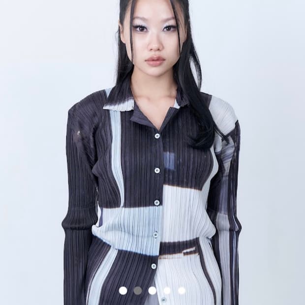 dydoshop Printed Pleats Cardigan 