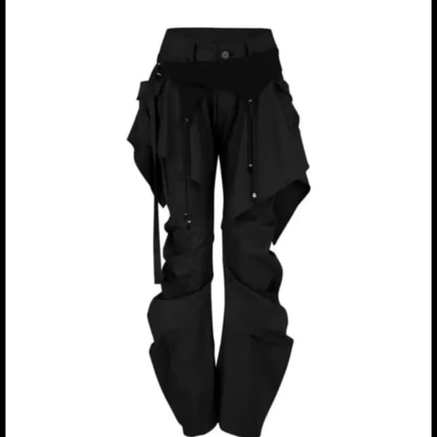 카시코 바지 Layered Strap Pants Black