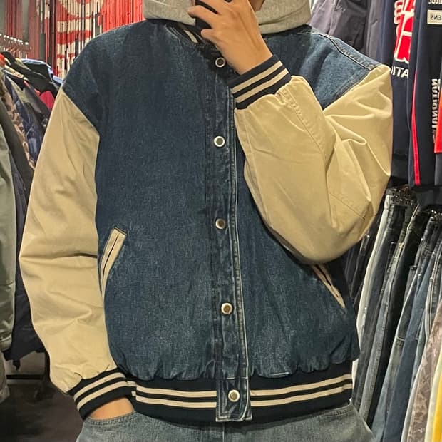 [IM] VTG 데님 바시티 자켓