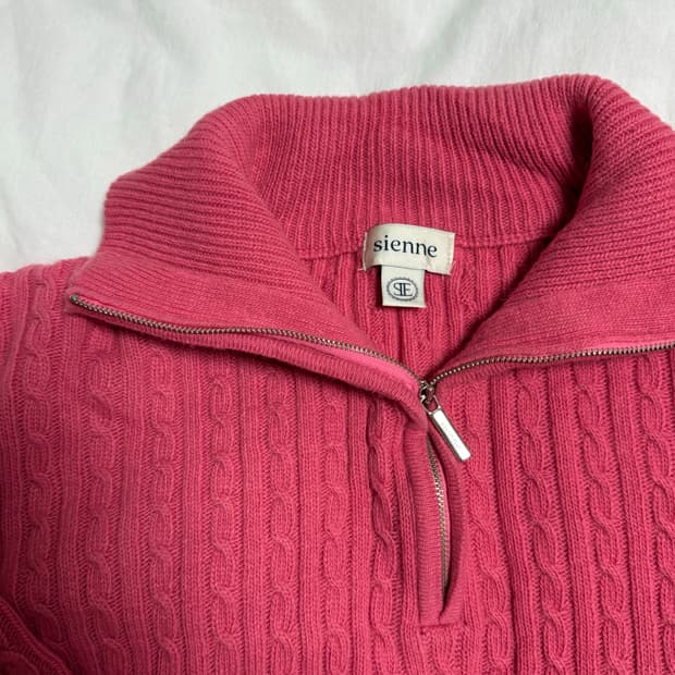 시엔느 클래식 하프집업 마젠타 핑크컬러