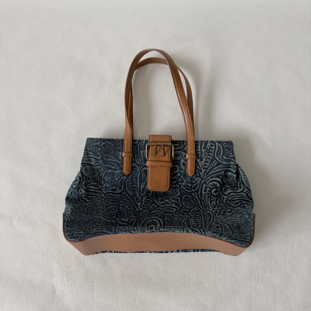 Christian Valmeline 데님&레더 숄더백