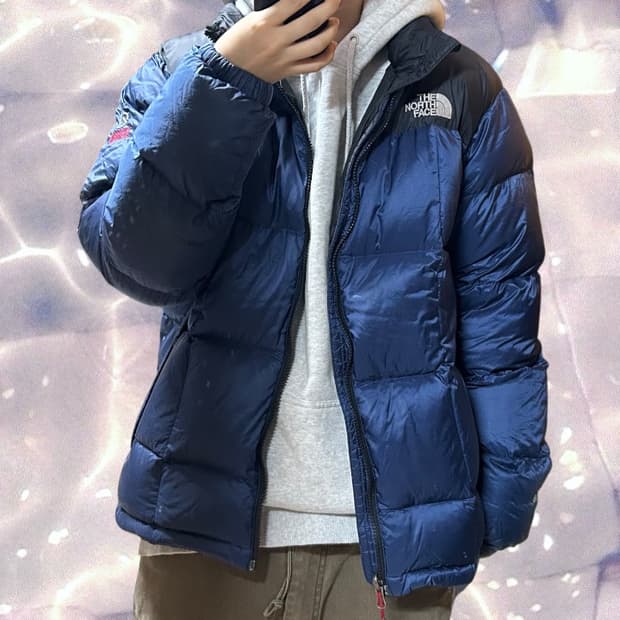 노스페이스 써밋 로체 구스다운 패딩 800 네이비 100 L