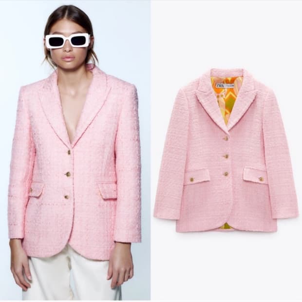 Zara 자라 슬림 오버핏 트위드 자켓