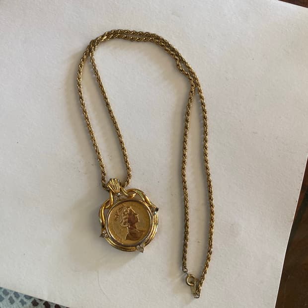 빈티지 엘리자베스 코인 목걸이