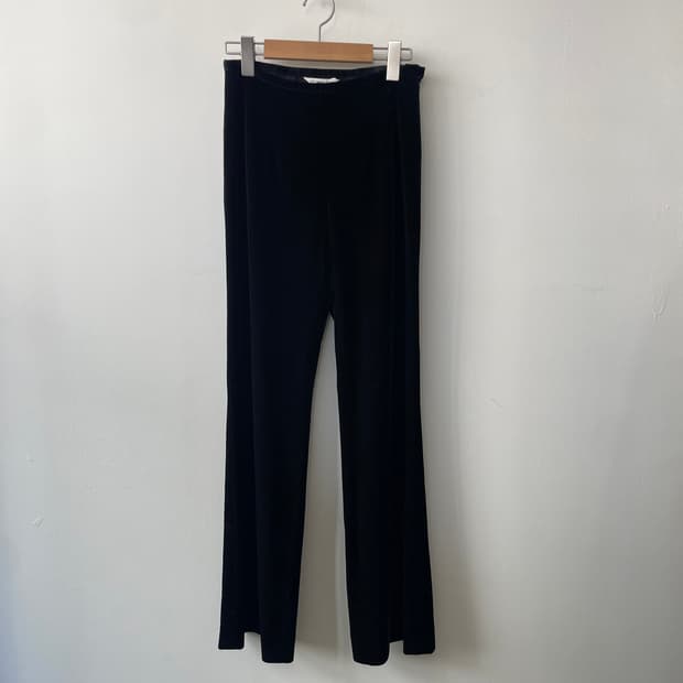 vintage black velvet boots cut pants