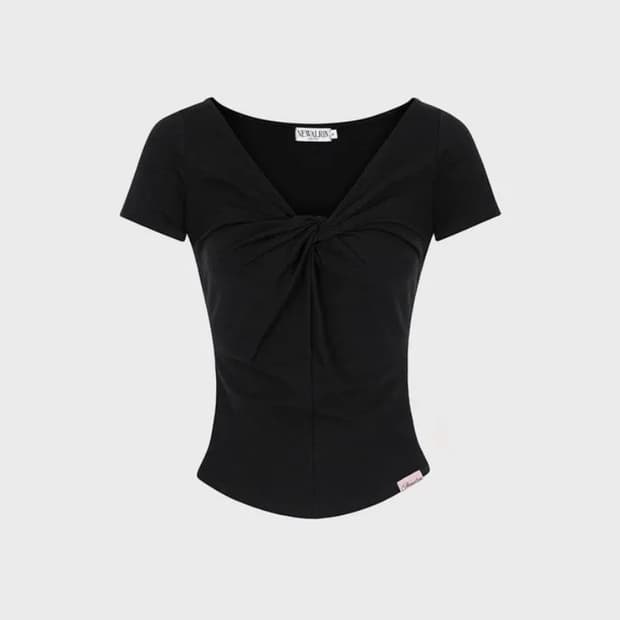뉴얼린 루나 썸머 셔링 탑 블랙
