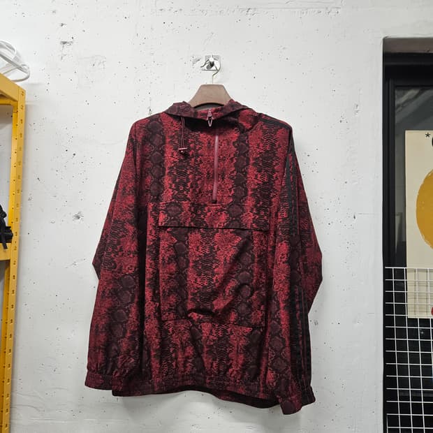 아디다스 아이비 파크 스네이크 프린트 윈드브레이커 재킷