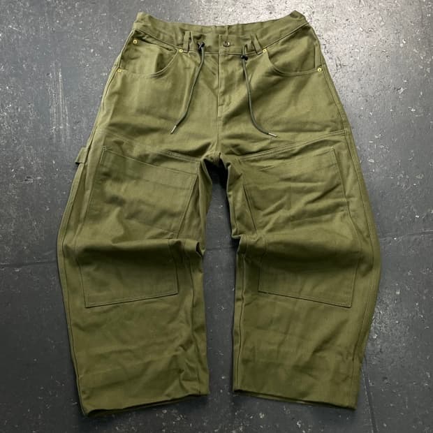 빈티지 더블니 와이드 치노팬츠