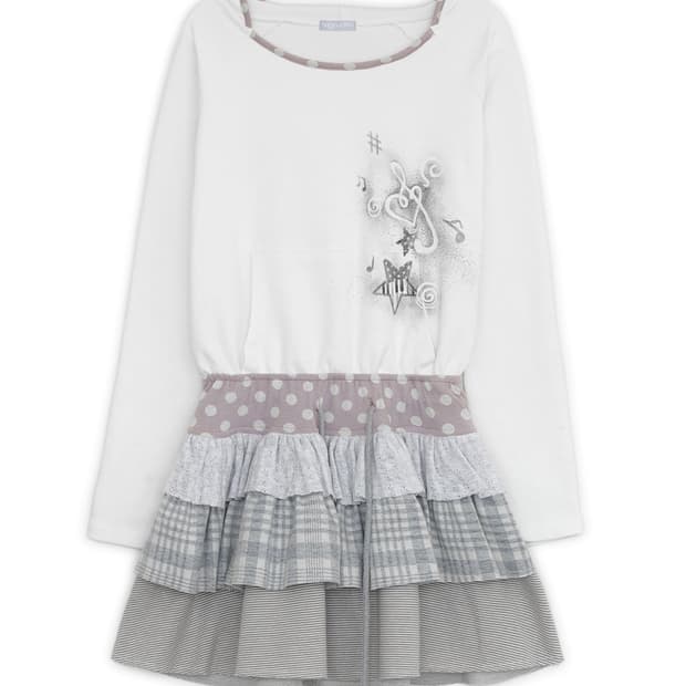 허그유어스킨 캉캉 레이어드 후드 드레스 아이보리