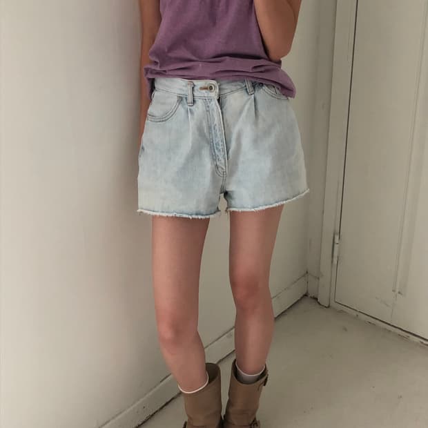 일본빈티지 연청 데님 숏팬츠