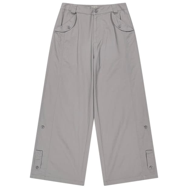 코이세이오 워시드 버튼 탭 팬츠 그레이 1
