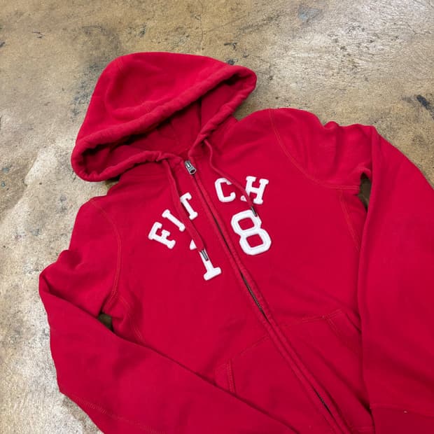 아베크롬비 레드 딱붙 후드집업