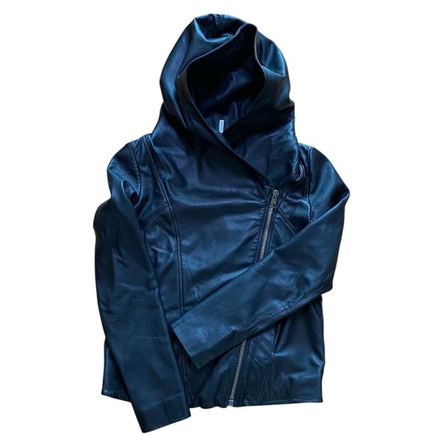 Asymmetric Zip Leather Jacket