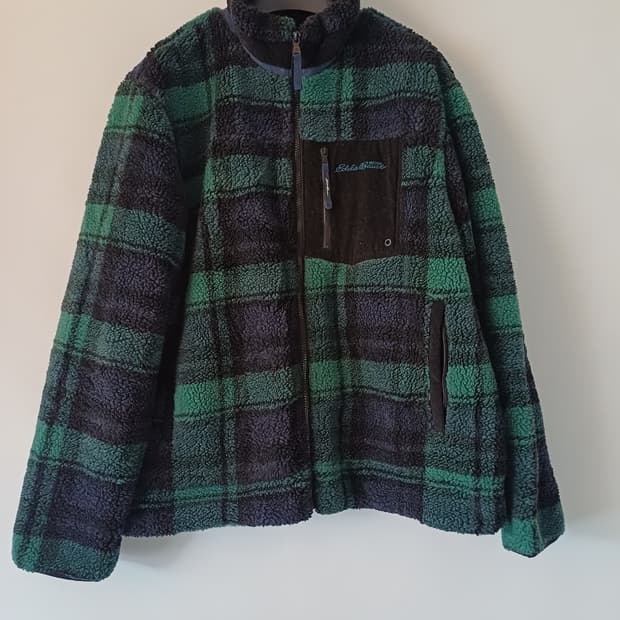 에디바우어 타탄 체크 쉐르파 플리스 자켓 3XL
