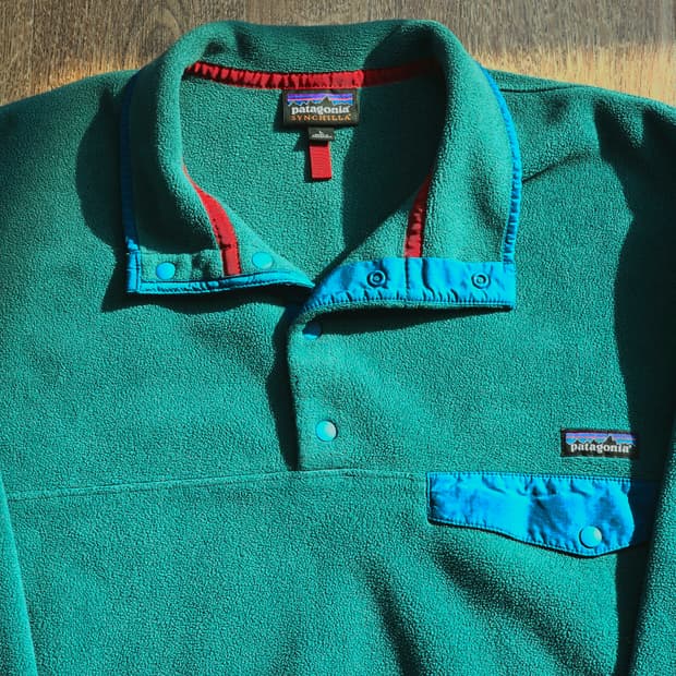 파타고니아 신칠라 그린 퍼플 L 헤비웨이트