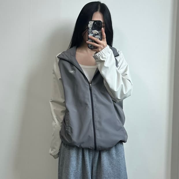 리복 올드스쿨 나그랑 배색 바람막이