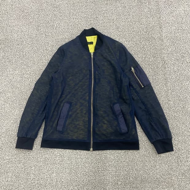 베네통 투컬러 블루종 점퍼 0113HS1