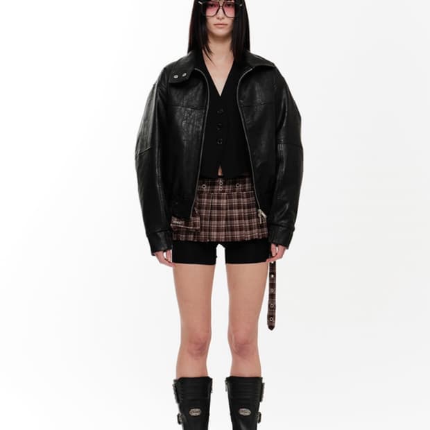 2000아카이브스 닉스 레더 자켓 블랙