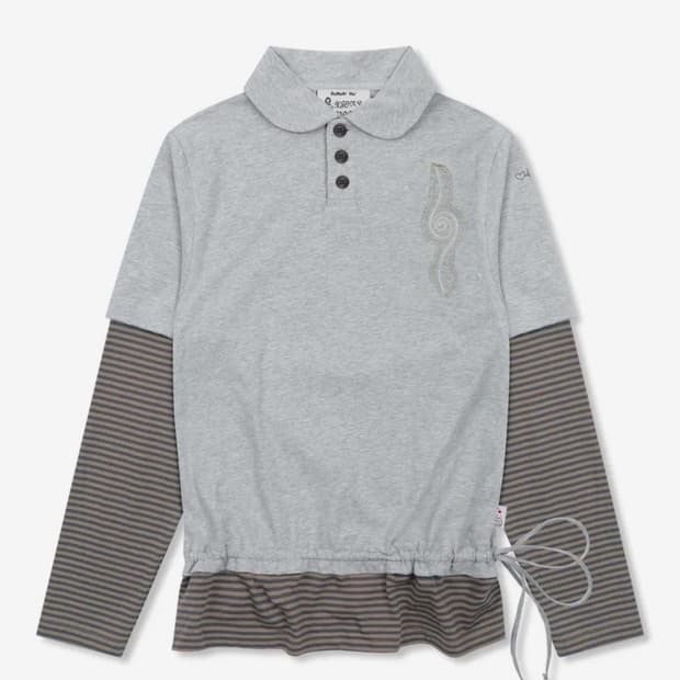 루니키후 모넬로 레이어드 스트라이프 롱슬리브 그레이 1사이즈