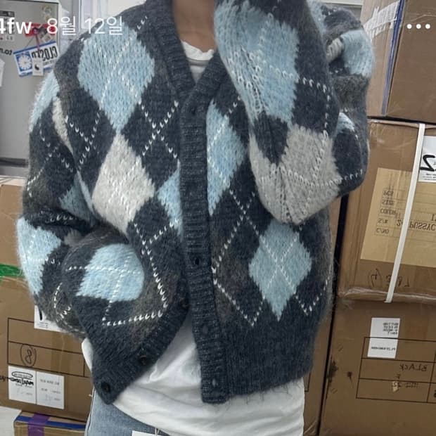 (새상품) 플리즈프로젝트 아가일 가디건