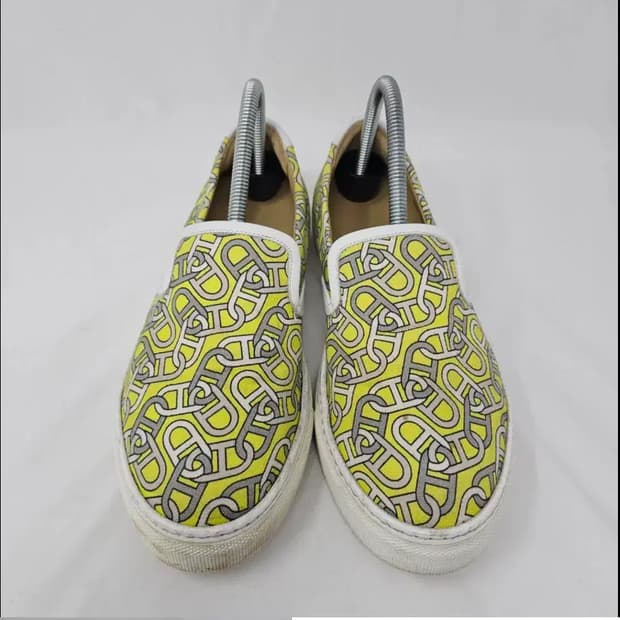 정품 에르메스 옐로우 패턴 슬립온 40