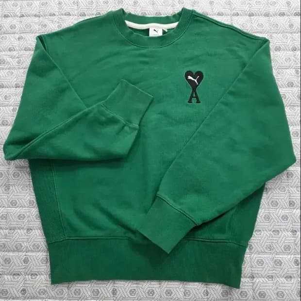 아미 하트 로고 맨투맨 그린 95