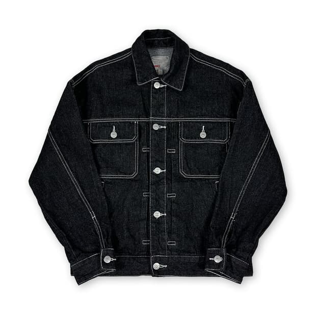 스파오 흑청 데님 자켓