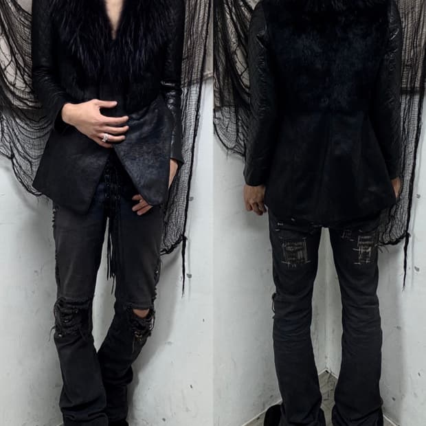 [VKEI]Raccoon Fur Trimming Shadow Washed