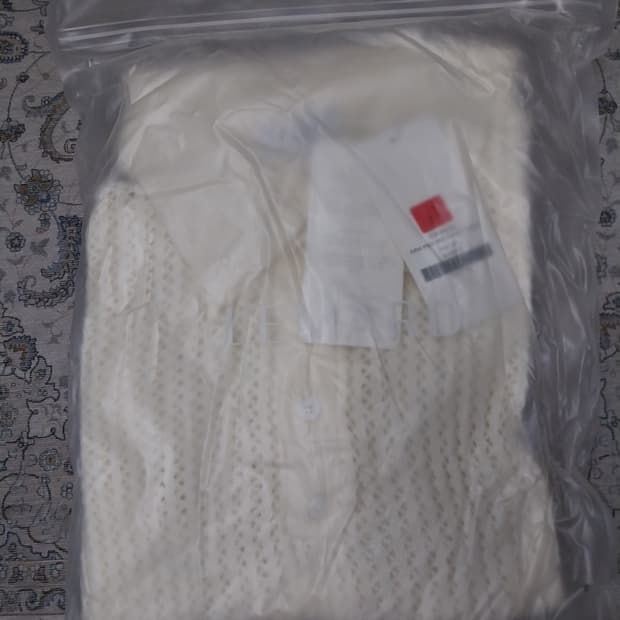 (새상품) 르마드 스카시 반오픈 하프니트 아이보리 2사이즈