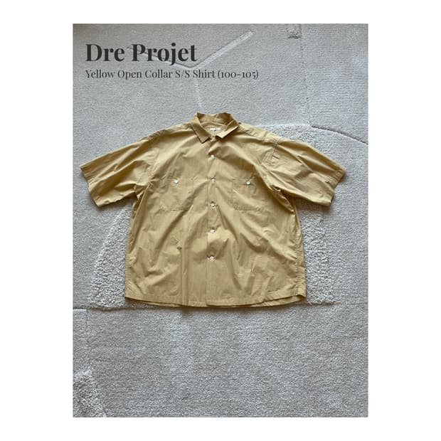 Dre Projet 옐로우 오픈칼라 반팔 셔츠 (103-105)