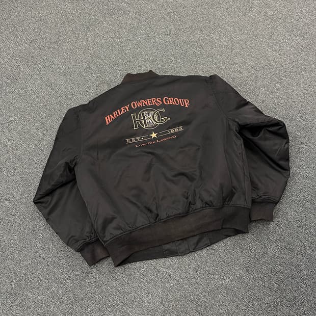 L) HOG 할리데이비슨 오너 그룹 ma-1 항공자켓 블랙