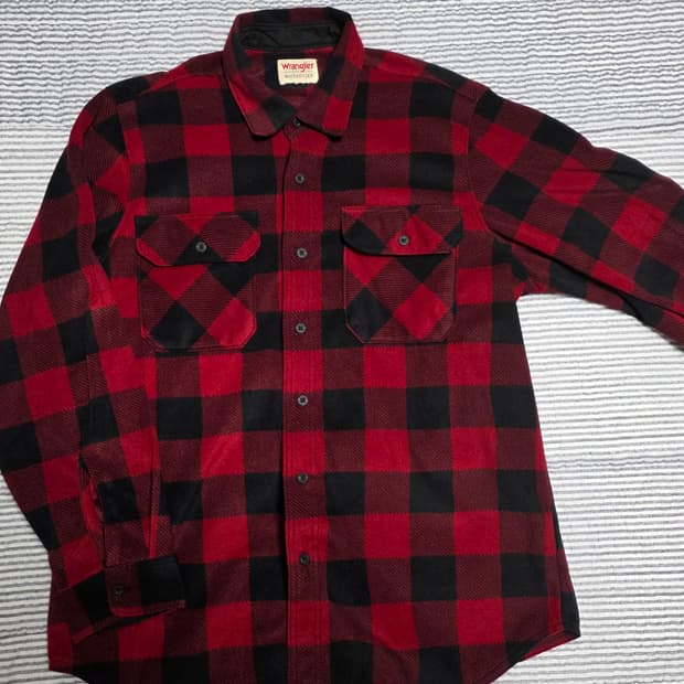 랭글러 플리스 버팔로 체크 셔츠 L