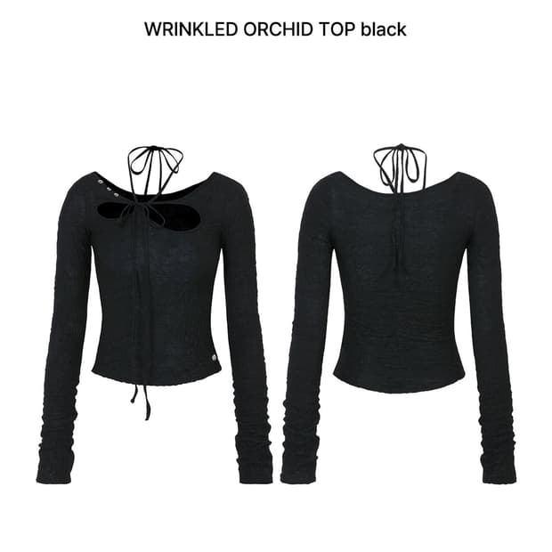 페인오어플레져 링클 오키드 탑 블랙 s