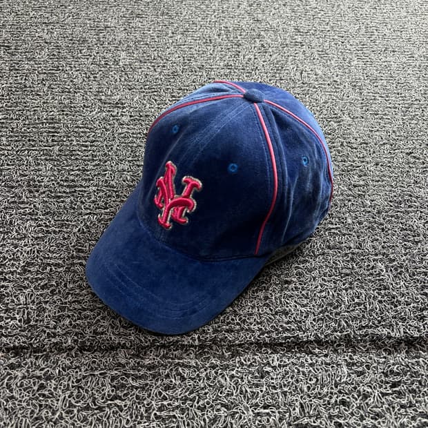 00s MLB 올드스쿨 뉴욕 메츠 벨벳 베이스볼 캡 3480