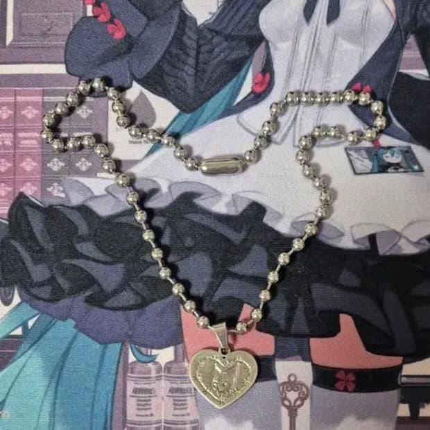 네스티팬시클럽 쿠로미 볼드 목걸이 모리걸 양산형지뢰계 고스로리 펑크 갸루