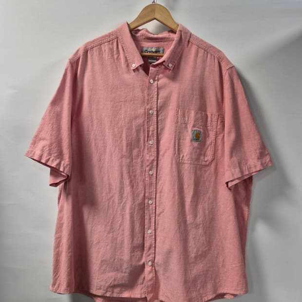 무료배송*칼하트 핑크 반팔 셔츠 3XL(상태A급)
