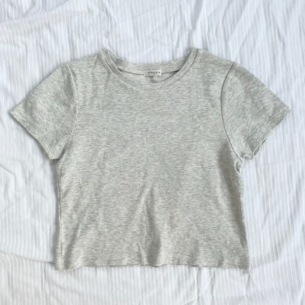 일본빈티지 콜자 오트밀 골지 딱붙탑