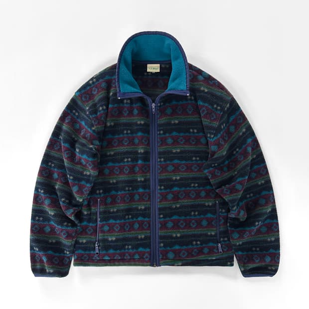 80s 빈티지 엘엘빈 지오매트릭 패턴 플리스 자켓