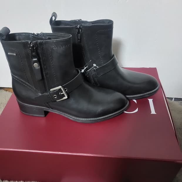 새상품 금강 GEOX 제옥스 가죽 앵클 부츠 워크 워커 35 225