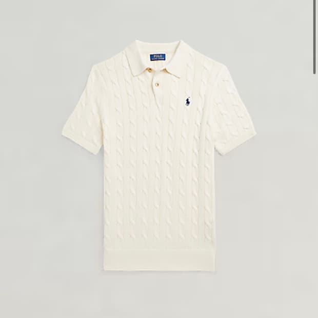 폴로 케이블 반팔니트 XL