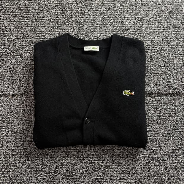 라코스테 아카이브 미니멀 가디건 블랙 3051
