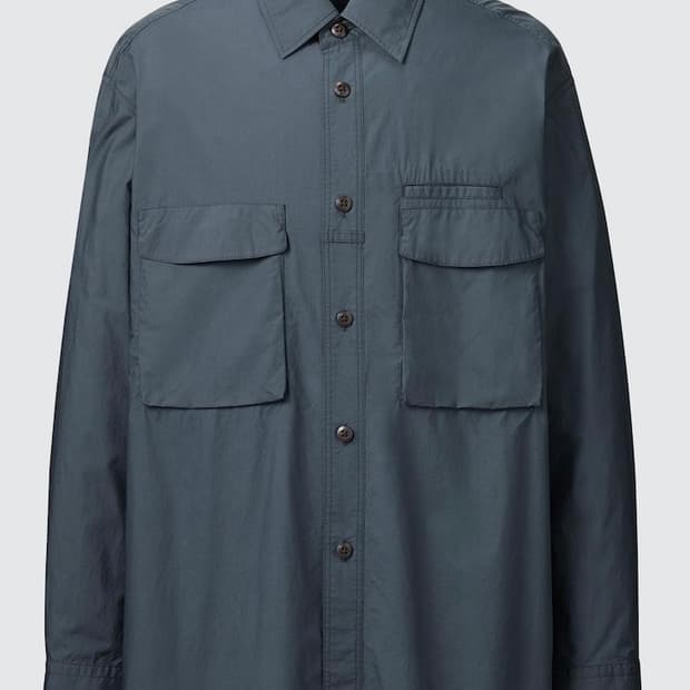 [L]유니클로U 유틸리티 오버셔츠 블루