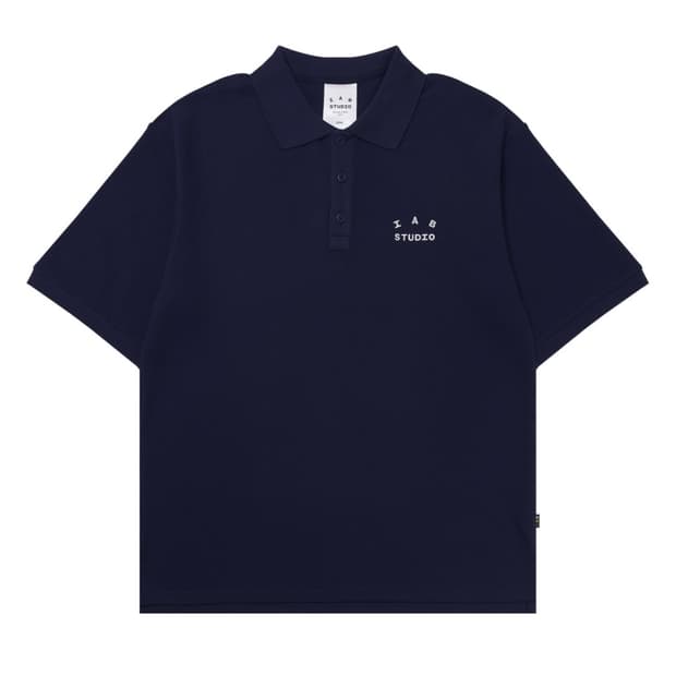 아이앱 스튜디오 피케 셔츠 네이비