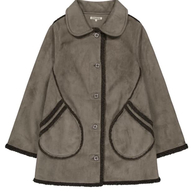 Coyseio ROUND COLLAR SUEDE JACKET BROWN