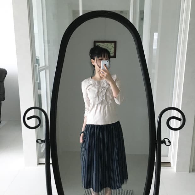 navy stripe tulle skirt