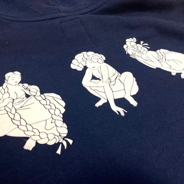 마담 신윤복st 민화 자수 프린팅 후드티 105-110