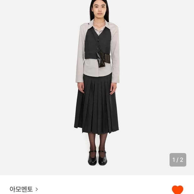 아모멘토 wool halterneck top (charcoal) size